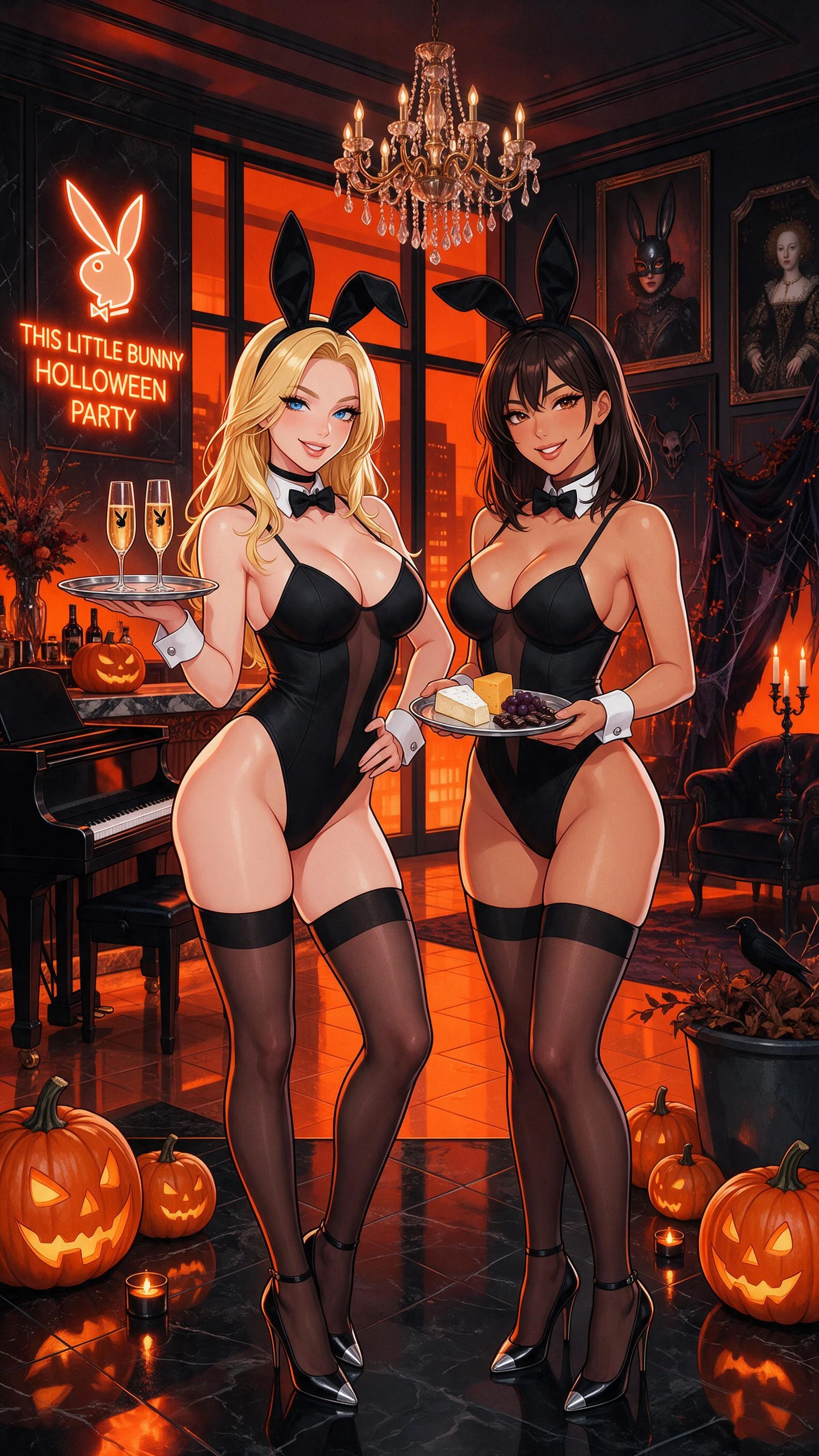 A full length modern anime style, bold clean outlines, cel shading, detailed image of a young, busty beautiful blonde with porcelain skin, blue eyes, delicate features, and long lustrous hair styled i