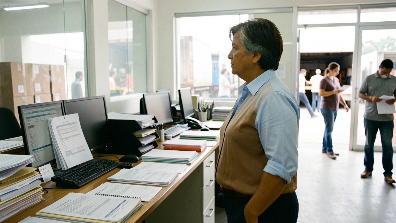 Empresário caminha por área operacional de distribuidora.