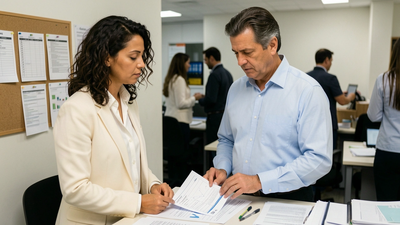 Gerente de Operações analisa plano de ação em meio a documentos em escritório de PME.