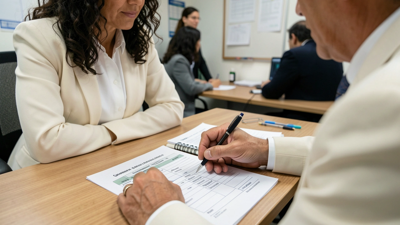 Mãos de Gerente de Operações apontam para detalhes de um plano de ação com responsável e prazo.