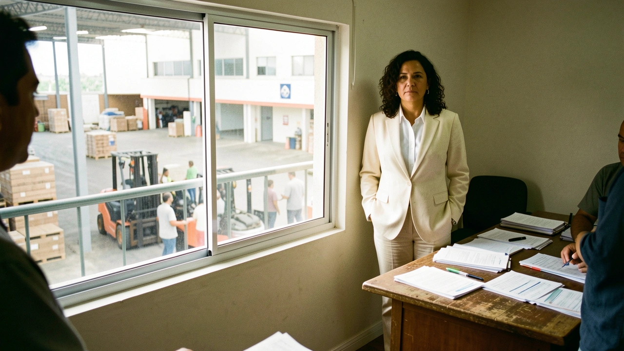 Dono de PME observa a operação da empresa com ar pensativo.